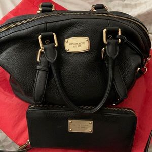 Michael Kors black purse and matching wallet
